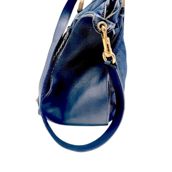 Auth Chloe Dark Blue Denim & Leather Medium Marcie Double Satchel Preloved - Picture 5 of 15